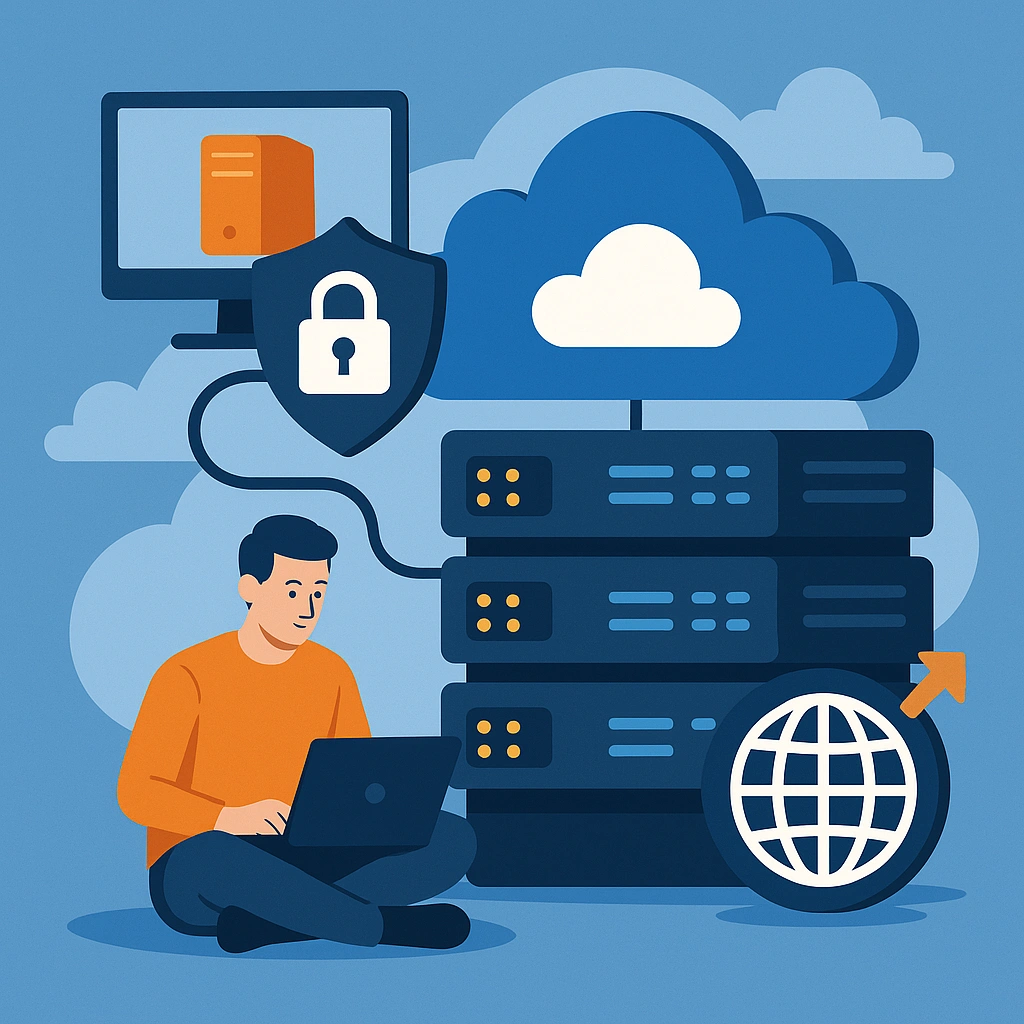 Illustration of vps hosting Virtual Private Server (VPS) layered architecture