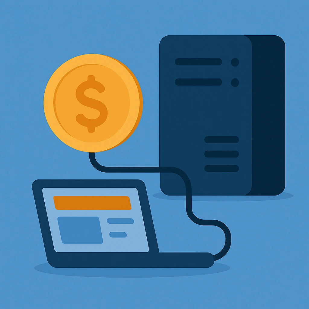 Illustration representing affordable cheap hosting infrastructure